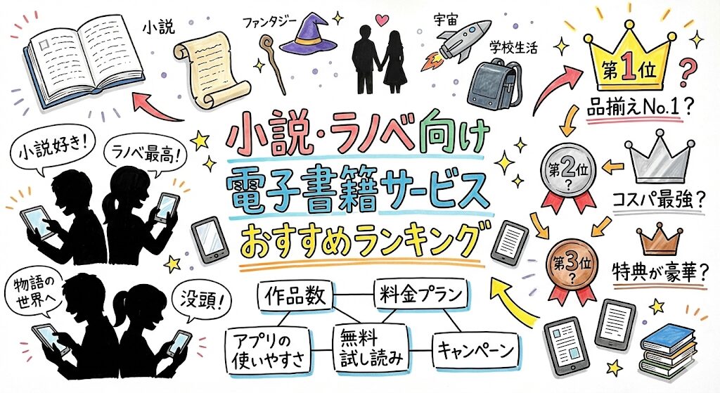 小説・ラノベ向け電子書籍サービスおすすめランキング