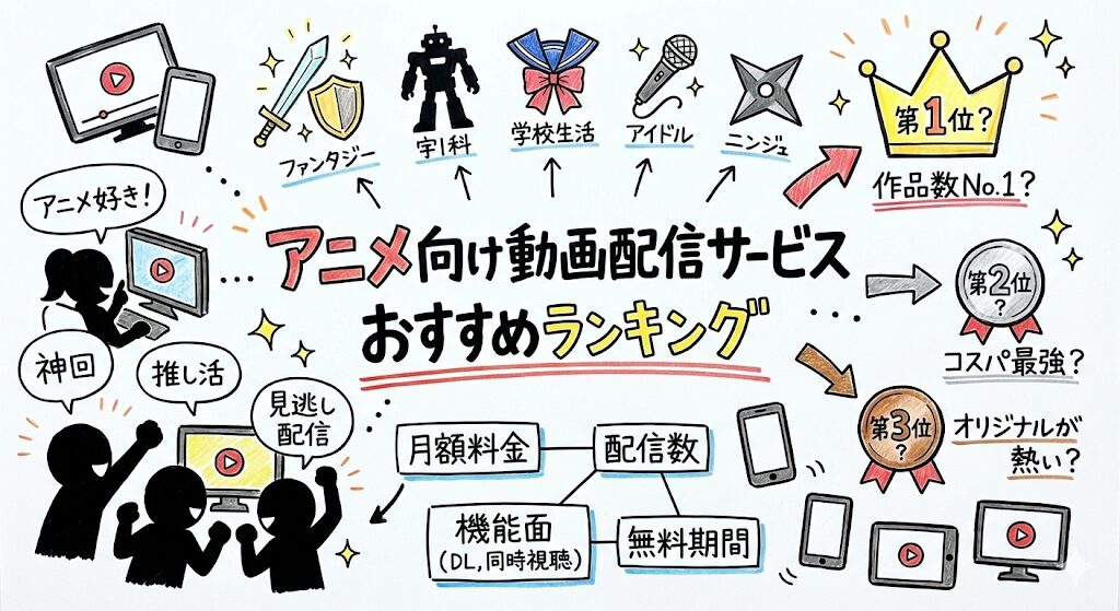 アニメ向け動画配信サービスおすすめランキング