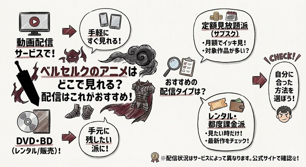 ベルセルクのアニメはどこで見れる？配信はこれがおすすめ！