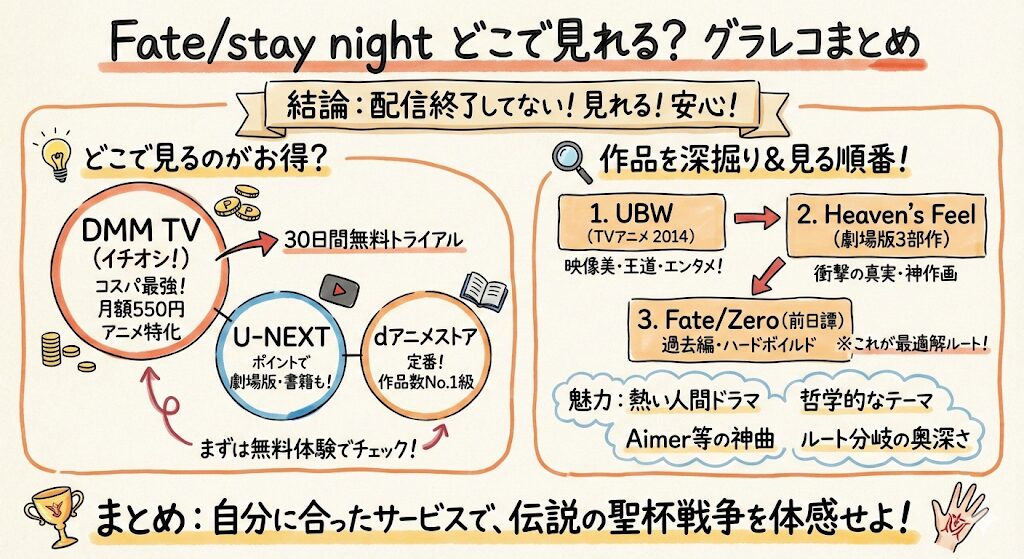 Fate/stay nightはどこで見れる?配信終了?見れない?徹底解説!