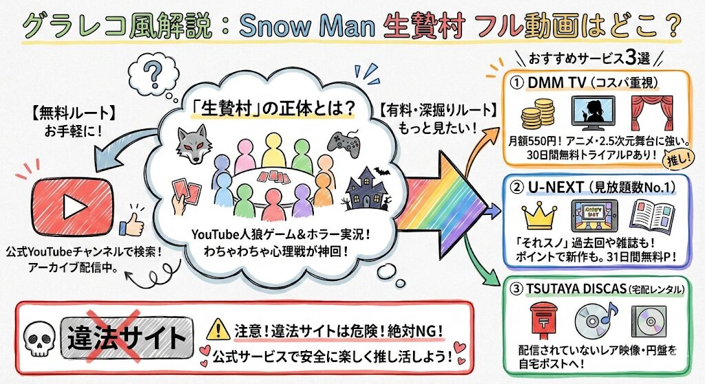 SnowMan生贄村のフル動画はどこで見れる?配信はこれがおすすめ!
