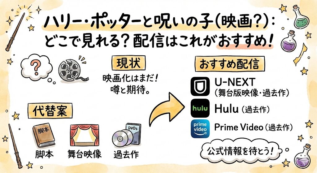 ハリーポッターと呪いの子の映画はどこで見れる？配信はこれがおすすめ！