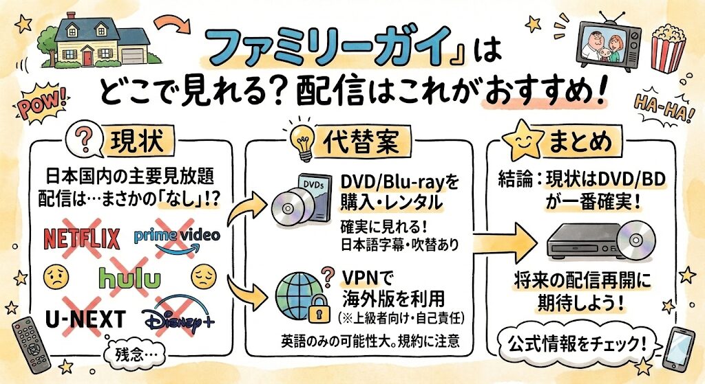 ファミリーガイはどこで見れる?配信はこれがおすすめ!