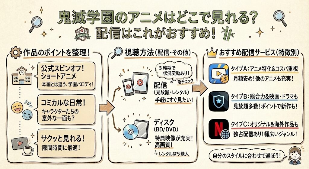 鬼滅学園のアニメはどこで見れる？配信はこれがおすすめ！