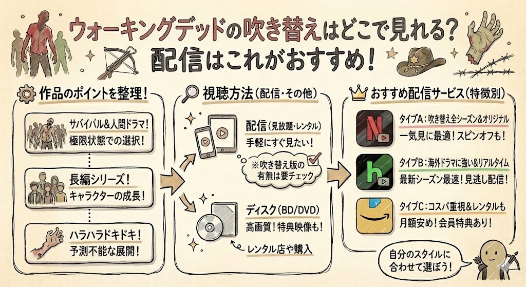 ウォーキングデッドの吹き替えはどこで見れる?配信はこれがおすすめ!