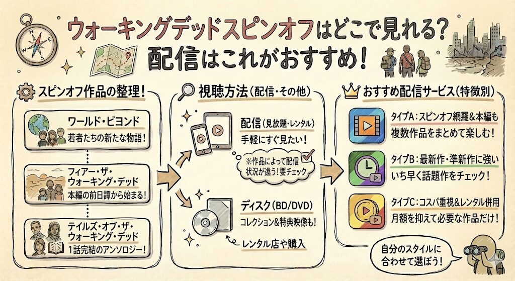 ウォーキングデッドスピンオフはどこで見れる？配信はこれがおすすめ！