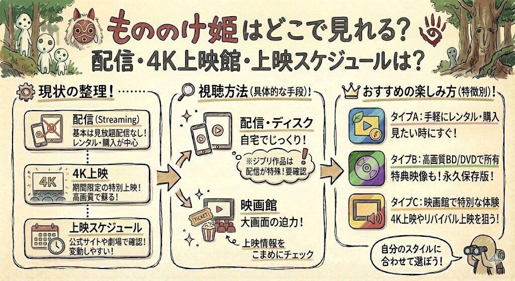 もののけ姫はどこで見れる?配信・4K上映館・上映スケジュールは?