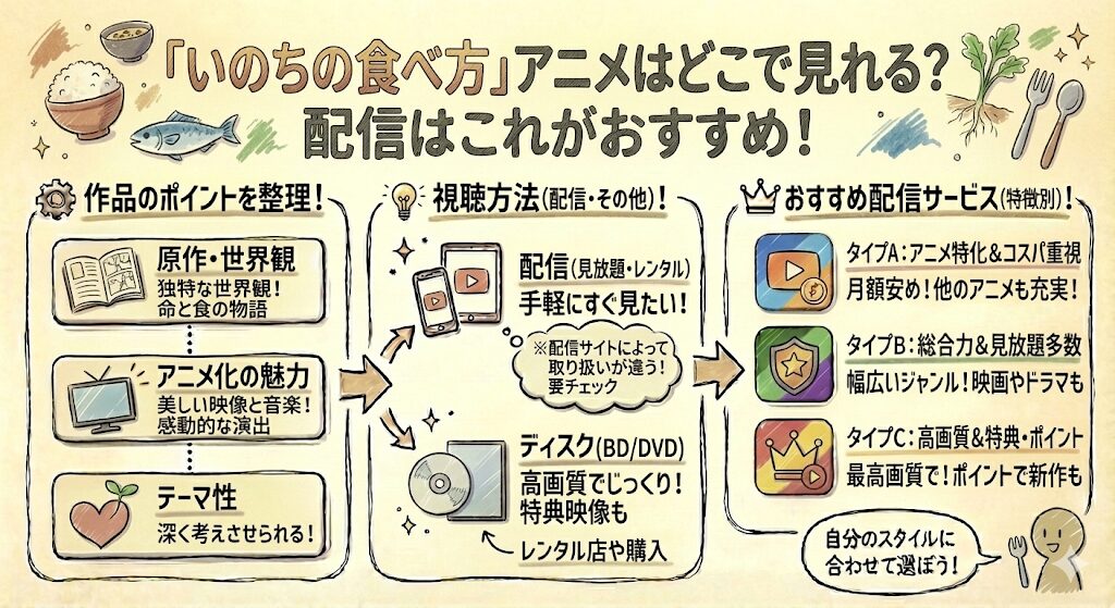 いのちの食べ方のアニメはどこで見れる?配信はこれがおすすめ!