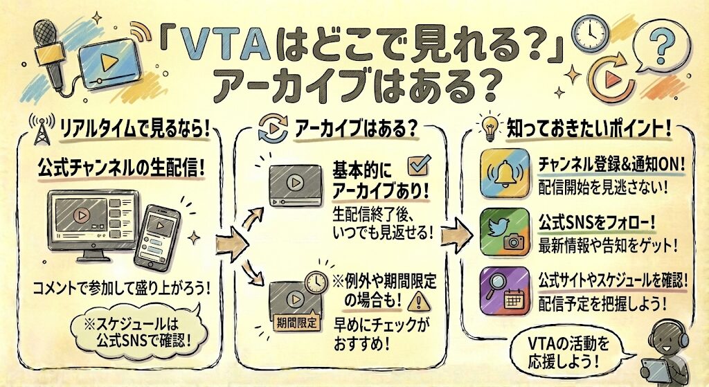 VTAはどこで見れる?アーカイブはある?