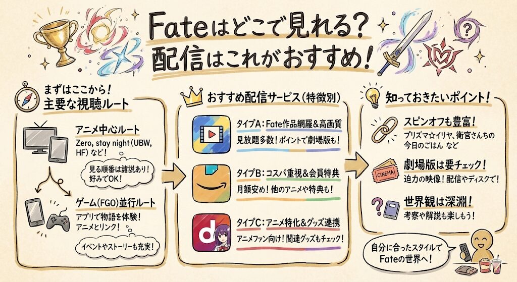 Fateはどこで見れる？配信はこれがおすすめ！