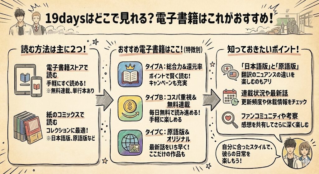 19daysはどこで見れる？電子書籍はこれがおすすめ！