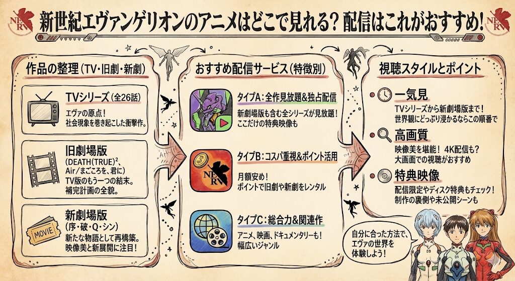 新世紀エヴァンゲリオンのアニメはどこで見れる？配信はこれがおすすめ！