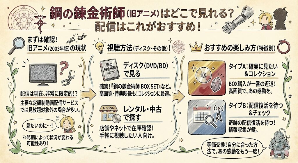 鋼の錬金術師の旧アニメはどこで見れる？配信はこれがおすすめ！