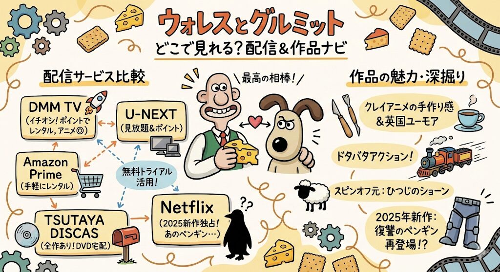 ウォレスとグルミットはどこで見れる？配信はこれがおすすめ！