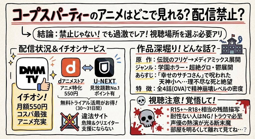 コープスパーティーのアニメはどこで見れる?配信禁止?