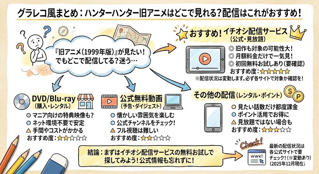 ハンターハンター旧アニメはどこで見れる?配信はこれがおすすめ!