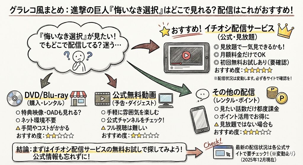 進撃の巨人悔いなき選択はどこで見れる？配信はこれがおすすめ！