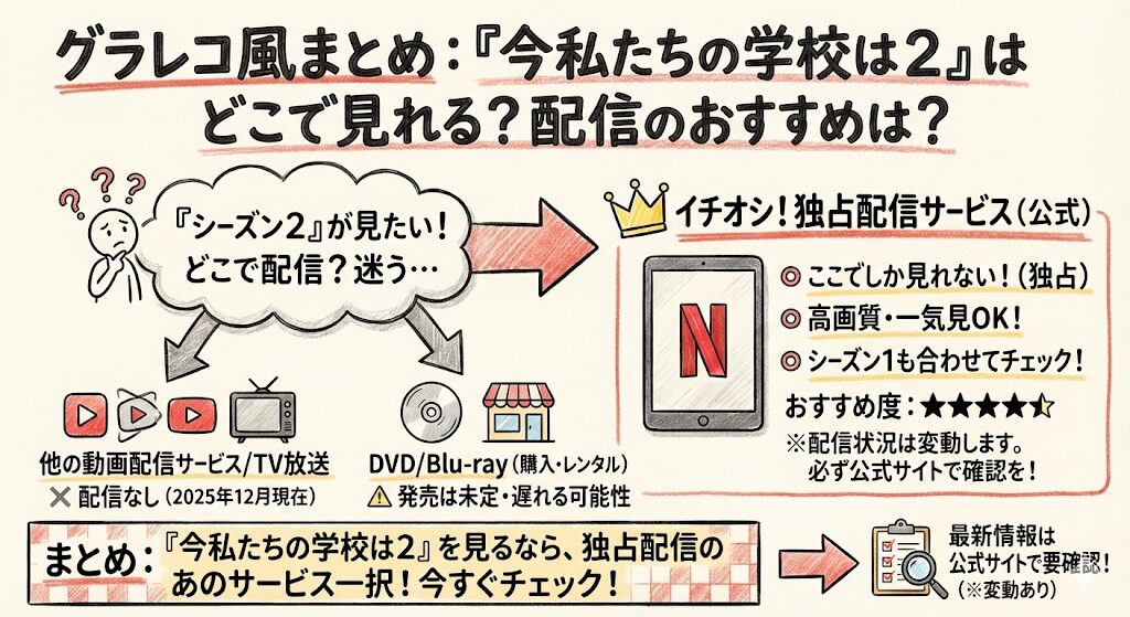 今私たちの学校は2はどこで見れる?配信はこれがおすすめ!