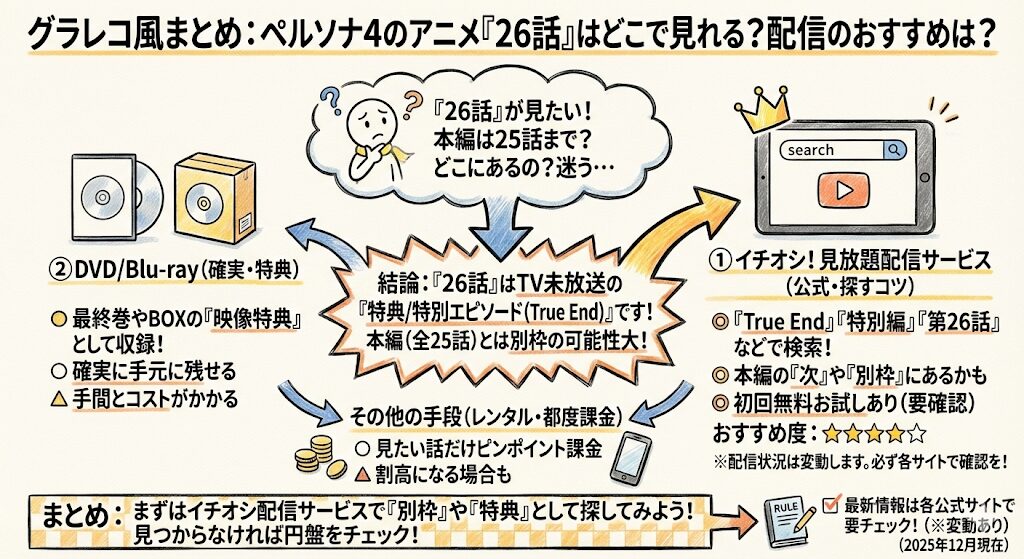 ペルソナ4の26話はどこで見れる？配信はこれがおすすめ！