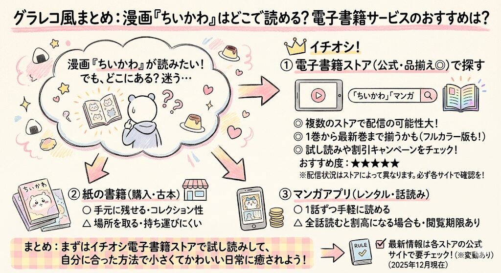 ちいかわの漫画はどこで見れる？電子書籍サービスはこれがおすすめ！