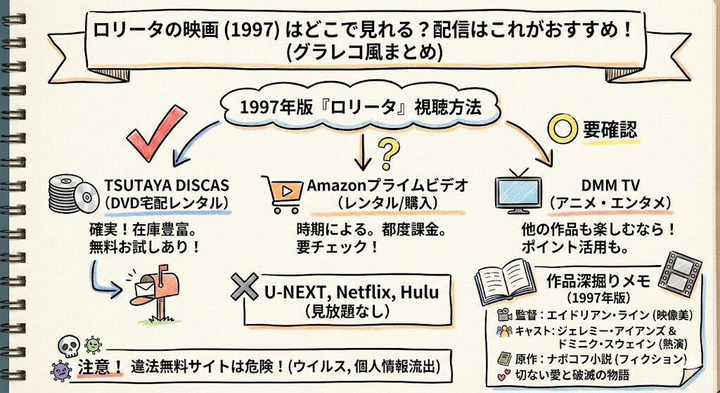 ロリータの映画(1997)はどこで見れる?配信はこれがおすすめ!