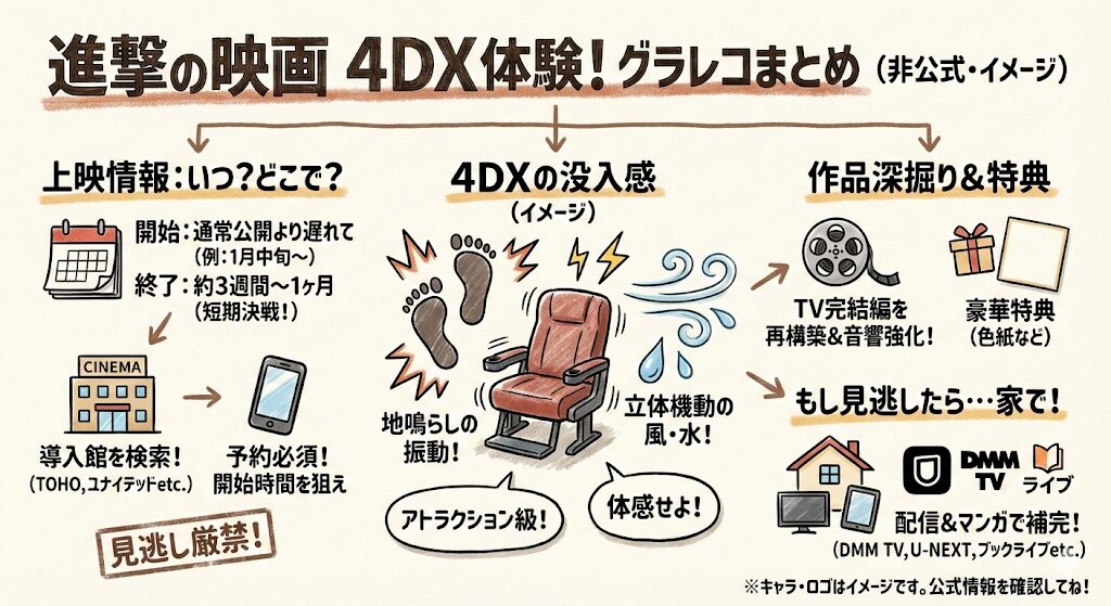 進撃の巨人の映画4DXはどこで見れる？いつまで？