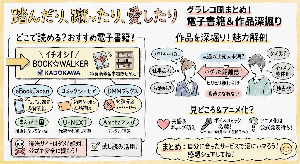 踏んだり、蹴ったり、愛したりはどこで見れる？電子書籍はこれがおすすめ！