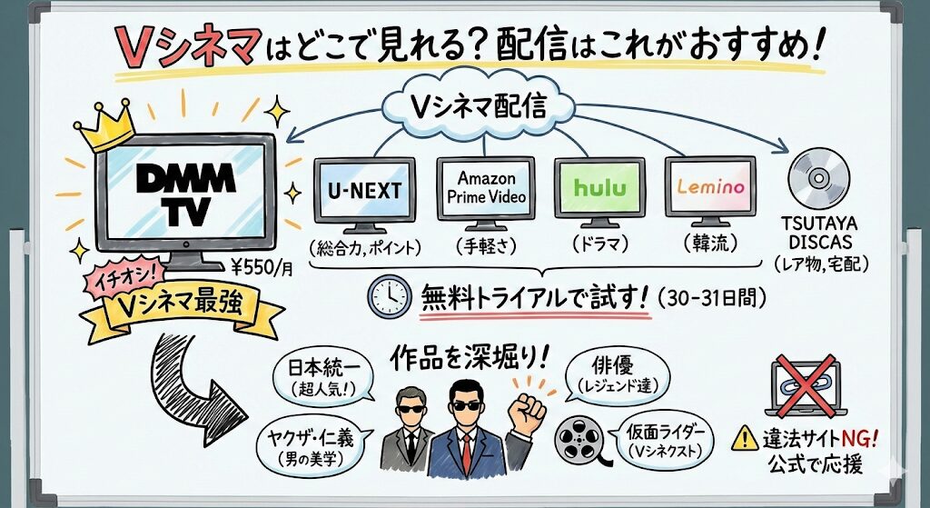 Vシネマはどこで見れる？配信はこれがおすすめ！