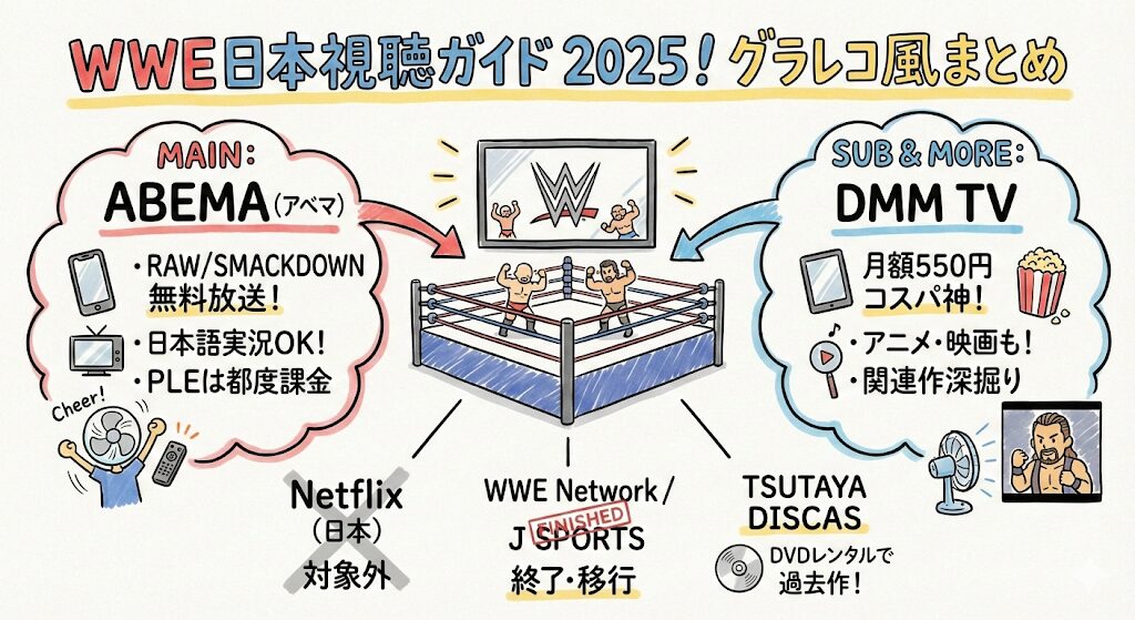 WWEはどこで見れる?配信はこれがおすすめ!