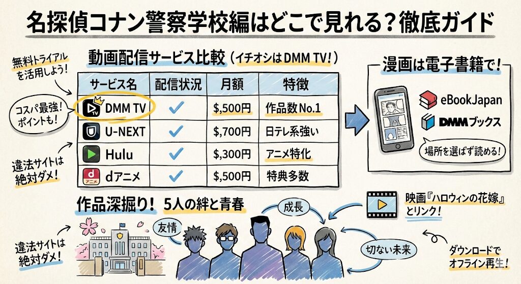 名探偵コナン警察学校編はどこで見れる?