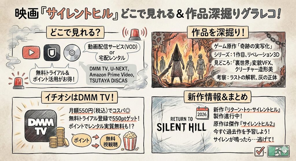 サイレントヒルの映画はどこで見れる?配信はこれがおすすめ!