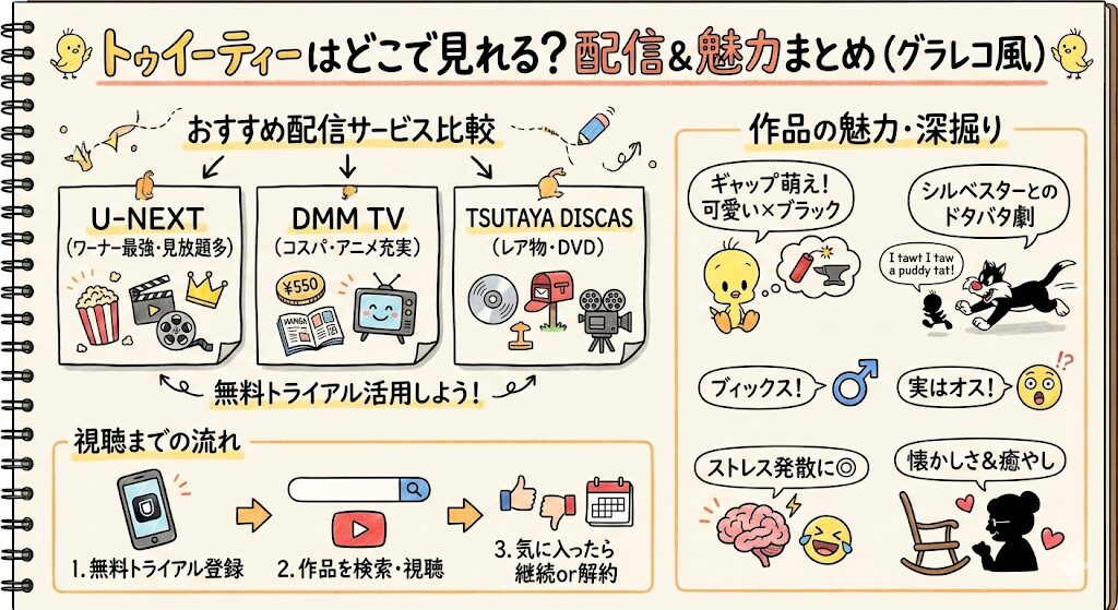 トゥイーティーはどこで見れる？配信はこれがおすすめ！