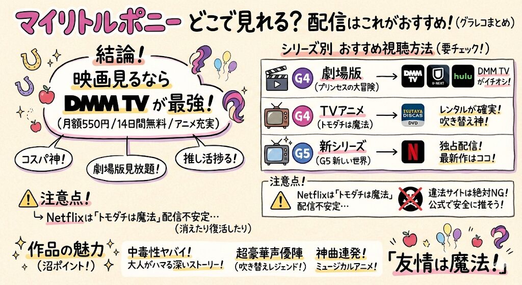 マイリトルポニーはどこで見れる？配信はこれがおすすめ！