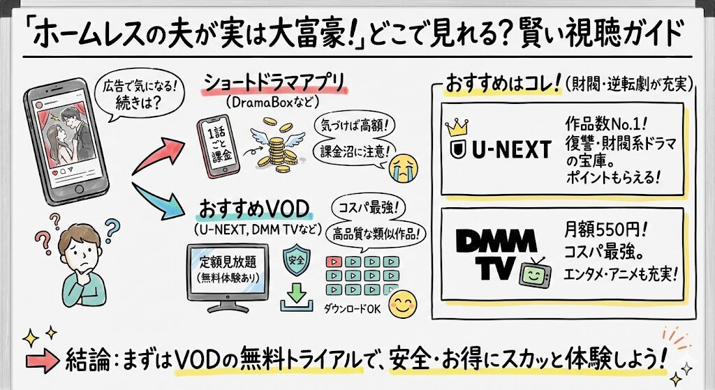 ホームレスの夫が実は大富豪はどこで見れる?