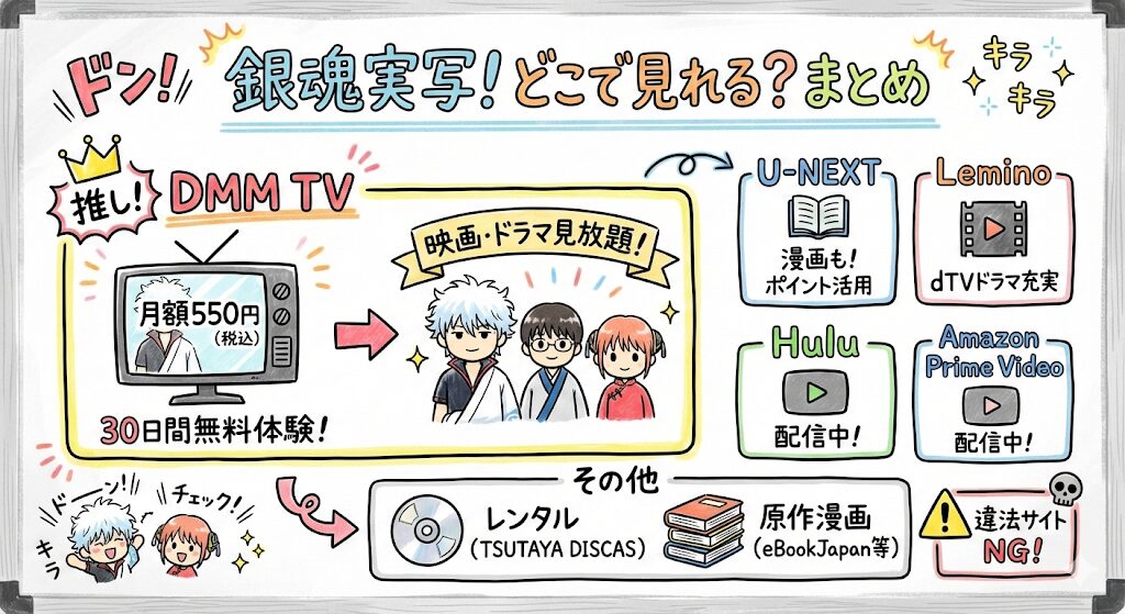 銀魂の実写映画・ドラマはどこで見れる？配信はこれがおすすめ！