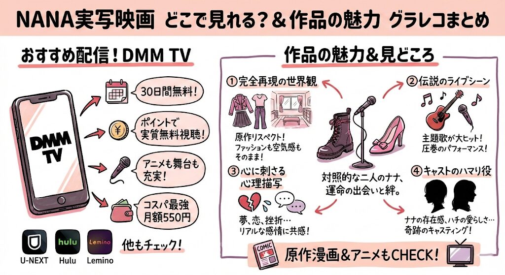 NANAの実写映画はどこで見れる？お得な配信はこれがおすすめ！