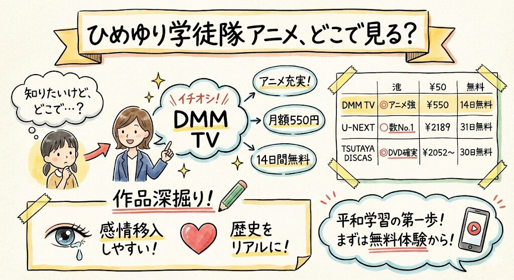 ひめゆり学徒隊のアニメはどこで見れる？お得な配信はこれがおすすめ！