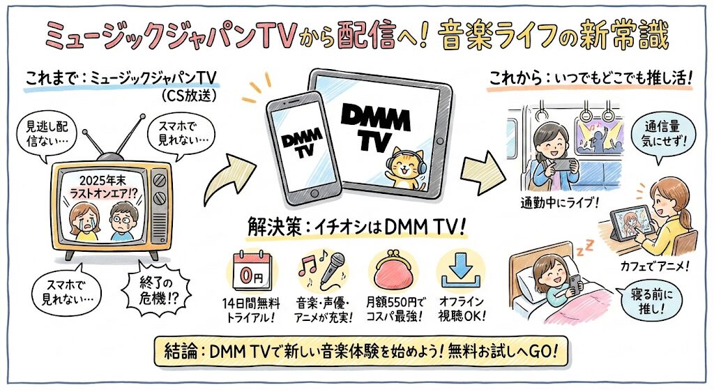 ミュージックジャパンTVはどこで見れる?お得な配信はこれがおすすめ!