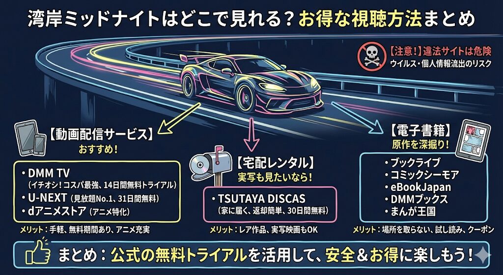 湾岸ミッドナイトはどこで見れる?お得な配信はこれがおすすめ!