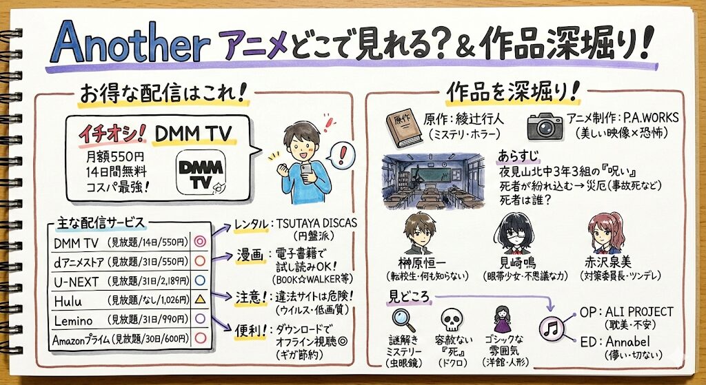 Anotherのアニメはどこで見れる?お得な配信はこれがおすすめ!