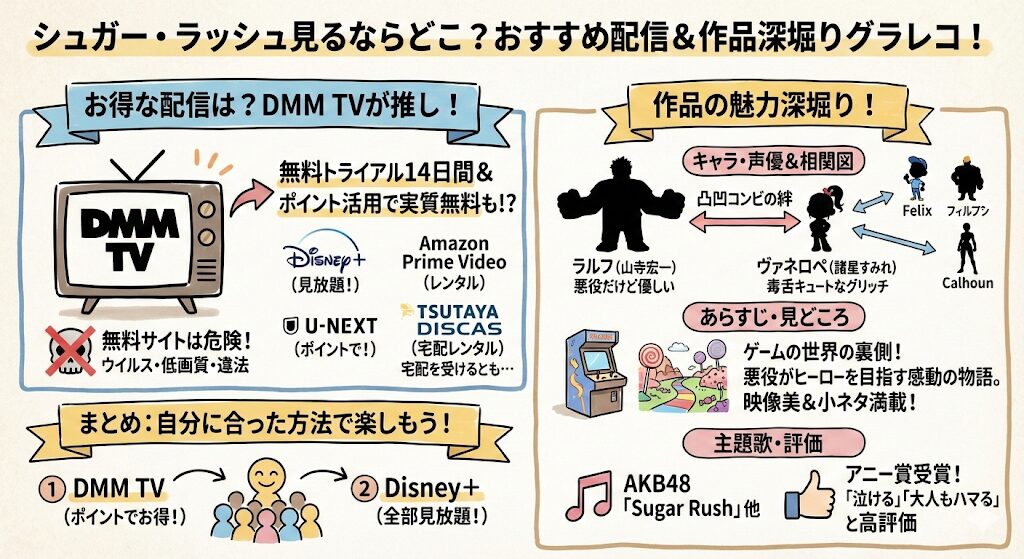 シュガー・ラッシュはどこで見れる？お得な配信はこれがおすすめ！