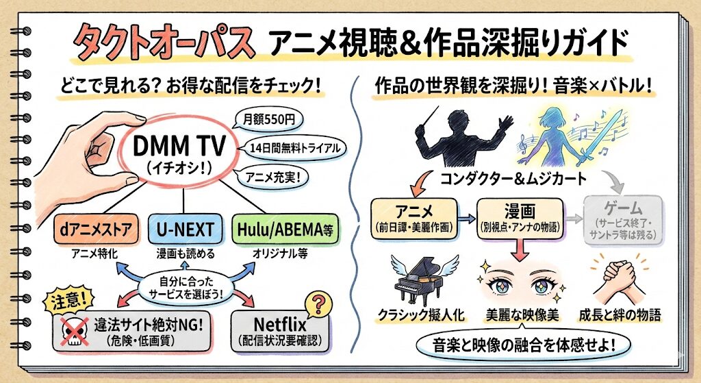 タクトオーパスのアニメはどこで見れる?お得な配信はこれがおすすめ!