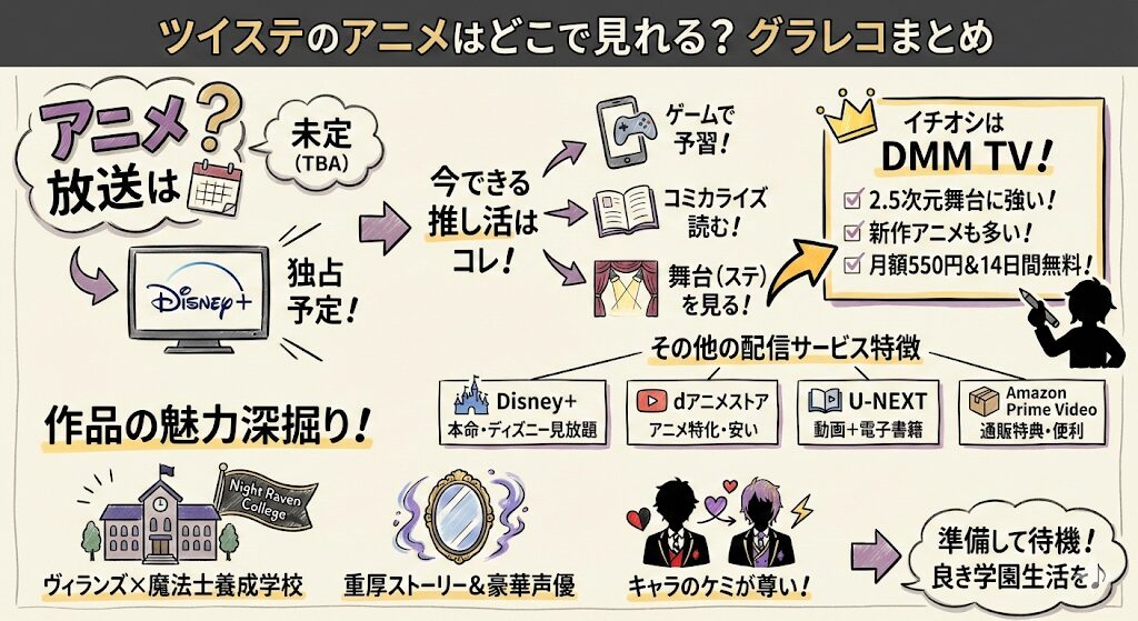 ツイステのアニメはどこで見れる?お得な配信はこれがおすすめ!