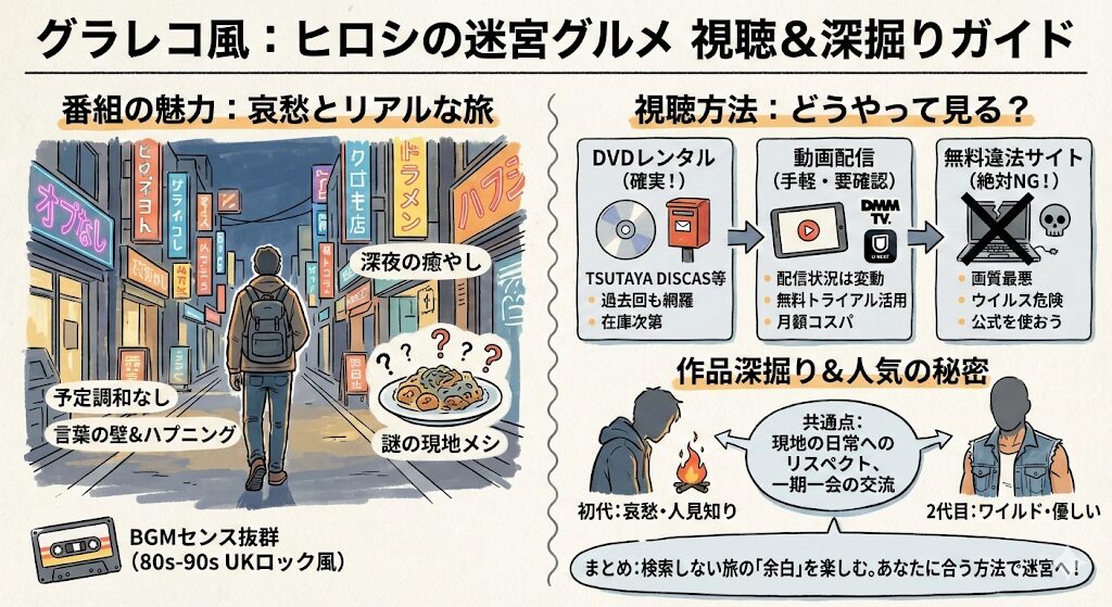 ヒロシの迷宮グルメはどこで見れる？お得な配信はこれがおすすめ！