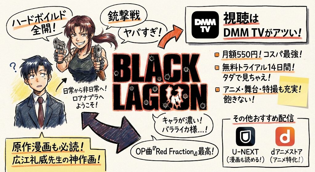 ブラックラグーンはどこで見れる?配信はこれがおすすめ!