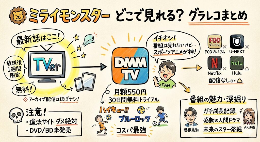 ミライモンスターはどこで見れる？お得な配信はこれがおすすめ！