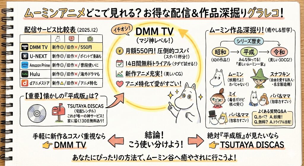 ムーミンのアニメはどこで見れる?お得な配信はこれがおすすめ!