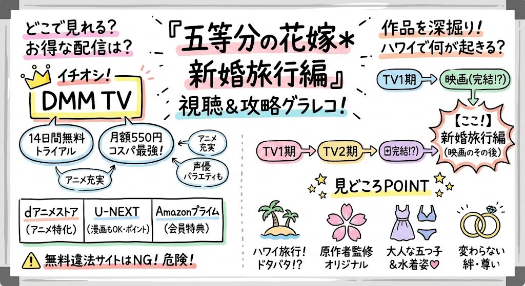 五等分の花嫁新婚旅行編はどこで見れる?お得な配信はこれがおすすめ!