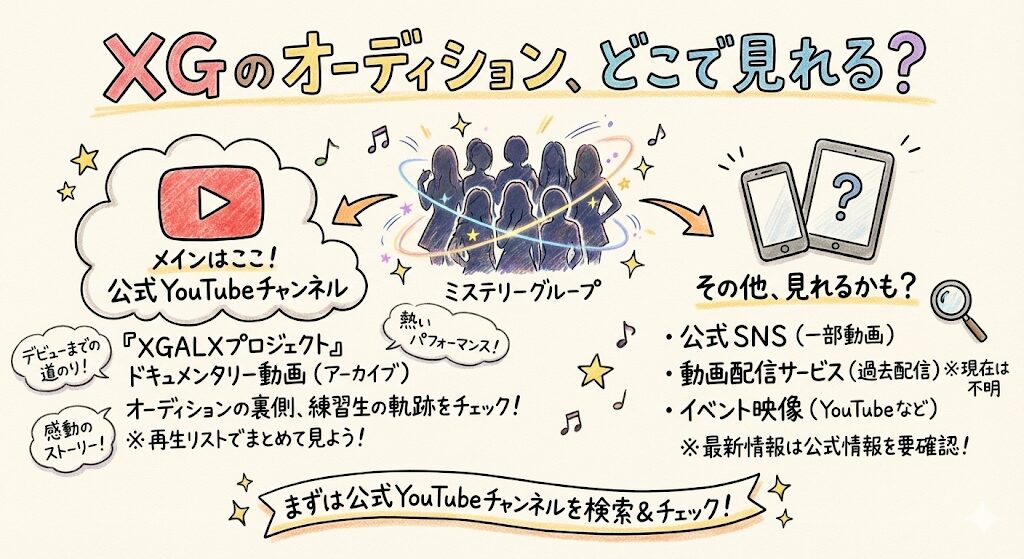 XGのオーディションはどこで見れる？