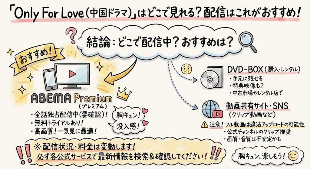 Only For Love(中国ドラマ)はどこで見れる?